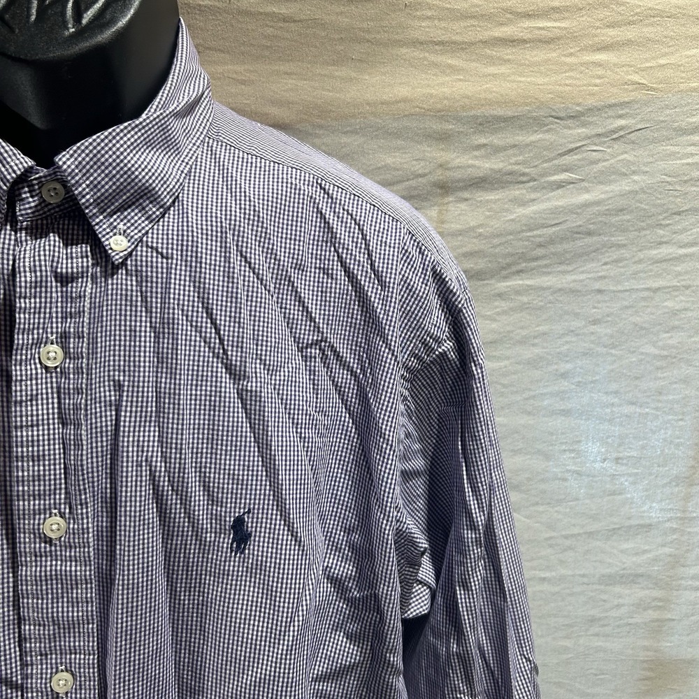 Ralph Lauren Yarmouth Men's 16.5 32/33 Long Sleeve Button Down Shirt Gingham